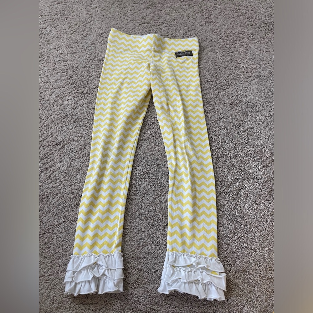 Matilda Jane Yellow And White Leggings size 10